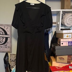 Monki Black Midi Dress